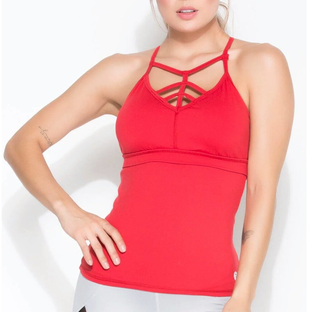 Red Becca Tank Size M/L by Protokolo Sportswear Active Fitness Wear New NWT